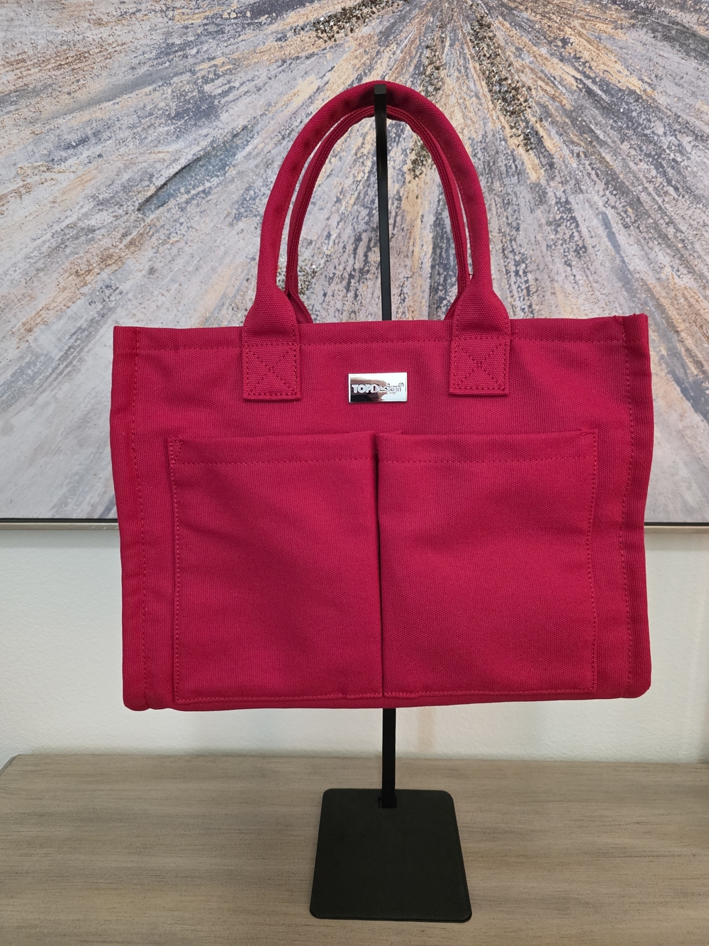 Red Canvas Tote Bag